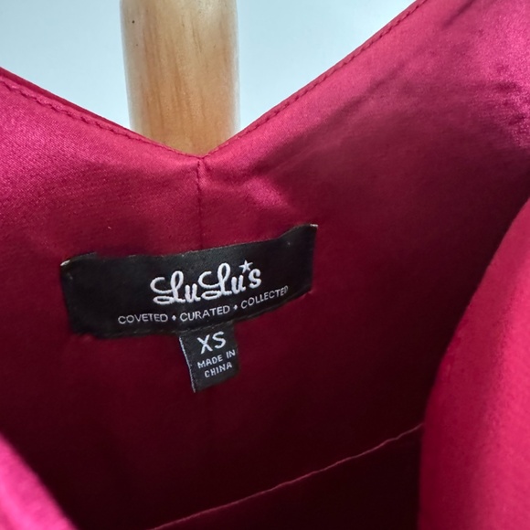 LULUS x Bariano Ocean of Elegance Wine Red Maxi Dress Size XS - Picture 12 of 12